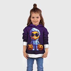 Толстовка-худи детская Happy pumpkin, цвет: 3D-белый — фото 2