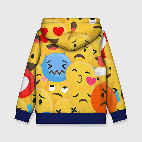 Детская толстовка Смайлы разные эмоции / 3D-Синий – фото 2