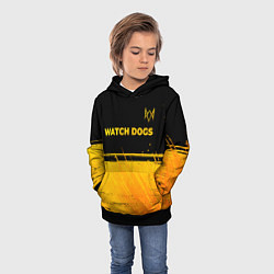 Толстовка-худи детская Watch Dogs - gold gradient посередине, цвет: 3D-черный — фото 2