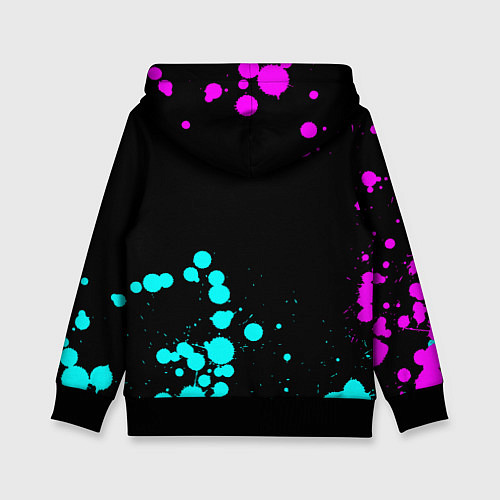 Детская толстовка Михаил и неоновый герб России вертикально / 3D-Черный – фото 2