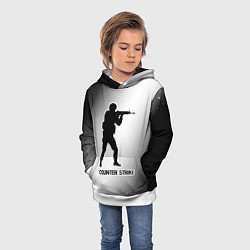 Толстовка-худи детская Counter Strike glitch на светлом фоне, цвет: 3D-белый — фото 2