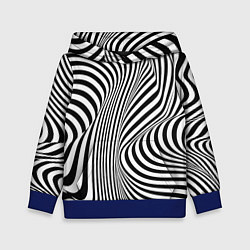 Толстовка-худи детская Цвета зебры оптическая иллюзия, цвет: 3D-синий