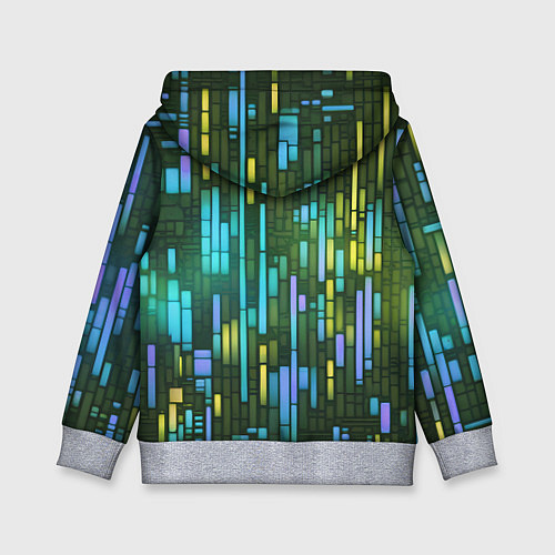 Детская толстовка Неоновые полосы синие / 3D-Меланж – фото 2