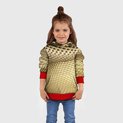 Толстовка-худи детская Золотая сетка абстракция, цвет: 3D-красный — фото 2