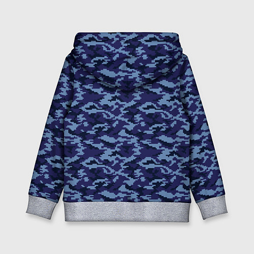 Детская толстовка Камуфляж синий - Денис / 3D-Меланж – фото 2