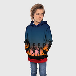 Толстовка-худи детская Греческий закат, цвет: 3D-красный — фото 2