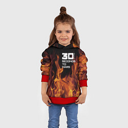 Толстовка-худи детская Thirty Seconds to Mars fire, цвет: 3D-красный — фото 2