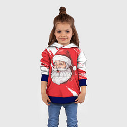 Толстовка-худи детская Санта в шапке, цвет: 3D-синий — фото 2