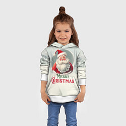 Толстовка-худи детская Лого Санта, цвет: 3D-белый — фото 2