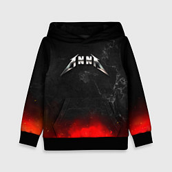 Толстовка-худи детская Анна в стиле Металлика - искры и огонь, цвет: 3D-черный