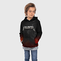 Толстовка-худи детская Валентин в стиле Металлика - искры и огонь, цвет: 3D-меланж — фото 2