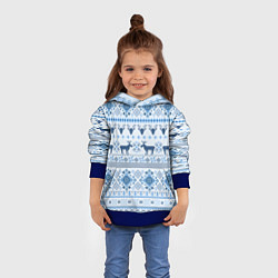 Толстовка-худи детская Blue sweater with reindeer, цвет: 3D-синий — фото 2