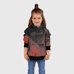 Толстовка-худи детская Красный дым на чёрном, цвет: 3D-черный — фото 2