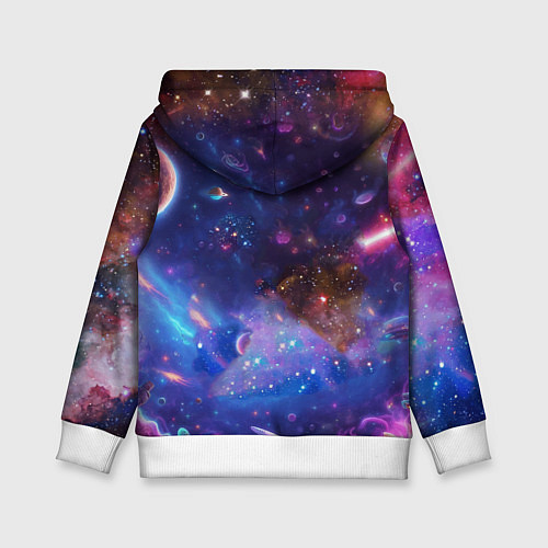 Детская толстовка Барт Симпсон с лазерным пистолетом в космосе / 3D-Белый – фото 2