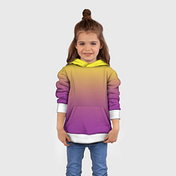Толстовка-худи детская Желто-фиолетовый градиент, цвет: 3D-белый — фото 2