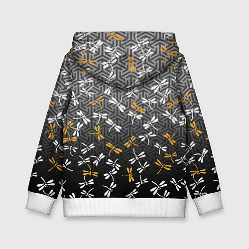 Детская толстовка Стрекозы поверх графики / 3D-Белый – фото 2