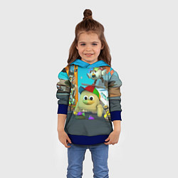 Толстовка-худи детская Маленький Мальчик Чикен Ган, цвет: 3D-синий — фото 2