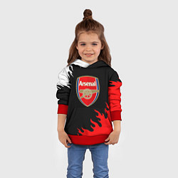 Толстовка-худи детская Arsenal fc flame, цвет: 3D-красный — фото 2