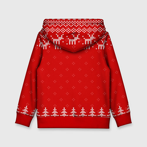 Детская толстовка Новогодний дайвер: свитер с оленями / 3D-Красный – фото 2