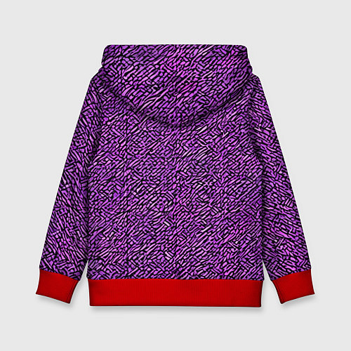 Детская толстовка Чёрные и фиолетовые мазки / 3D-Красный – фото 2