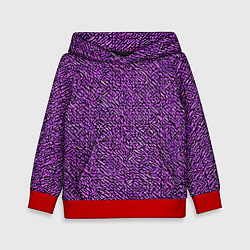 Толстовка-худи детская Чёрные и фиолетовые мазки, цвет: 3D-красный