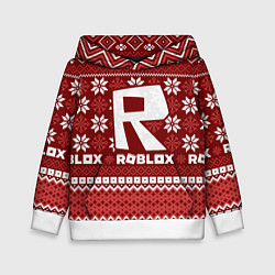 Толстовка-худи детская Roblox christmas sweater, цвет: 3D-белый