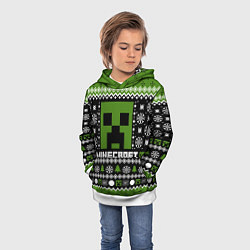 Толстовка-худи детская Minecraft christmas sweater, цвет: 3D-белый — фото 2