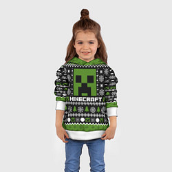 Толстовка-худи детская Minecraft christmas sweater, цвет: 3D-белый — фото 2