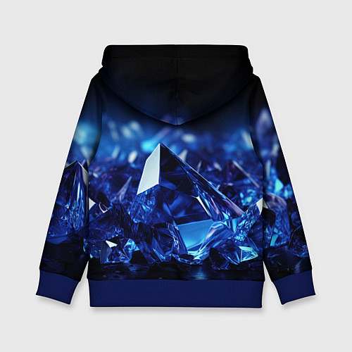 Детская толстовка Синие прозрачные алмазы / 3D-Синий – фото 2