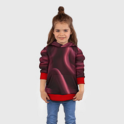 Толстовка-худи детская Бордовый шелк, цвет: 3D-красный — фото 2