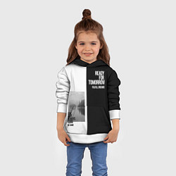 Толстовка-худи детская Чёрно белый Stay always close be a guide мечты, цвет: 3D-белый — фото 2