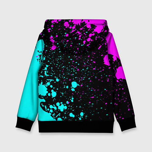 Детская толстовка Федор и неоновый герб России вертикально / 3D-Черный – фото 2