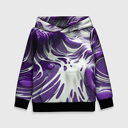 Толстовка-худи детская Бело-фиолетовая краска, цвет: 3D-черный