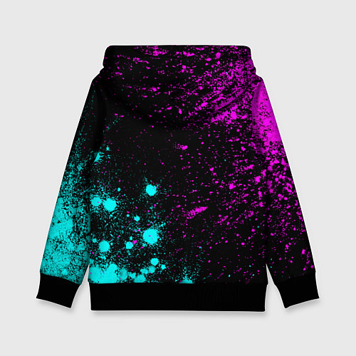 Детская толстовка Григорий и неоновый герб России вертикально / 3D-Черный – фото 2