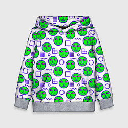 Детская толстовка Green smiley face