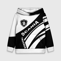 Толстовка-худи детская Scania дальнобойщик, цвет: 3D-белый