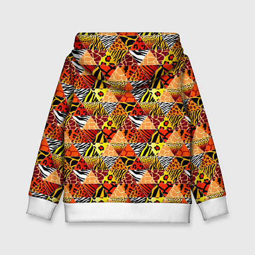 Детская толстовка Лоскутные треугольники / 3D-Белый – фото 2