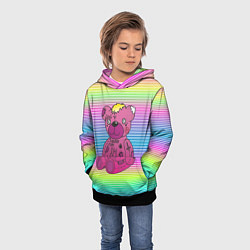 Толстовка-худи детская Медвежонок Лил Пип, цвет: 3D-черный — фото 2