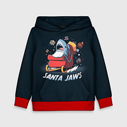 Толстовка-худи детская Santa Jaws, цвет: 3D-красный