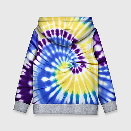 Детская толстовка Тай дай наутилус в сиреневом, голубом и желтом цве / 3D-Меланж – фото 2