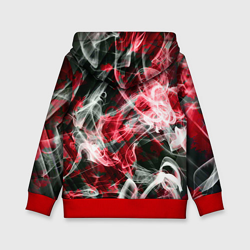 Детская толстовка Серые узоры дым / 3D-Красный – фото 2