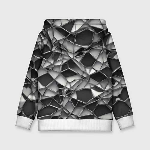 Детская толстовка Чёрно-белая сетка / 3D-Белый – фото 2