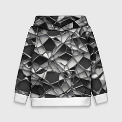 Толстовка-худи детская Чёрно-белая сетка, цвет: 3D-белый