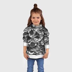 Толстовка-худи детская Чёрно-белая сетка, цвет: 3D-белый — фото 2