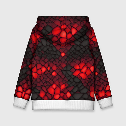 Детская толстовка Красный трескающийся камень / 3D-Белый – фото 2