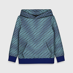 Толстовка-худи детская Текстура саржевого переплетения, цвет: 3D-синий