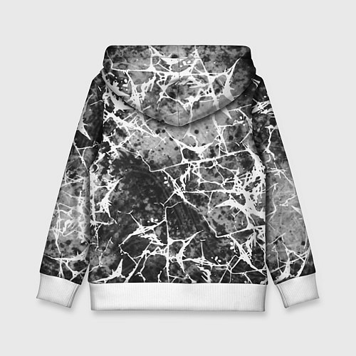 Детская толстовка Абстракция - белые трещины на сером фоне / 3D-Белый – фото 2