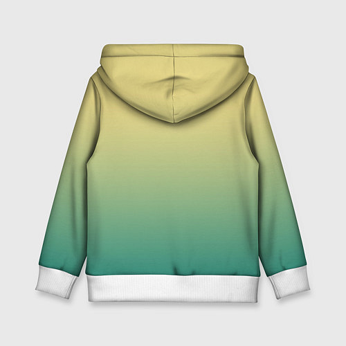 Детская толстовка Градиент жёлто-зелёный приглушённый / 3D-Белый – фото 2