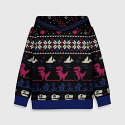 Толстовка-худи детская Доисторический свитер, цвет: 3D-синий