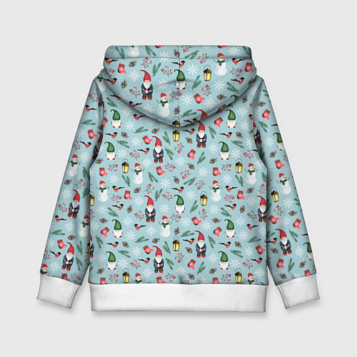 Детская толстовка Новогодние акварельные гномы / 3D-Белый – фото 2